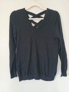 Black Knit Cross-Back Top - Love + Ellie - Size M